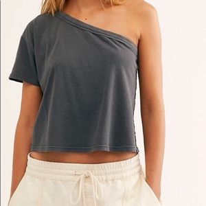 We The Free One Shoulder T-shirt in Coral